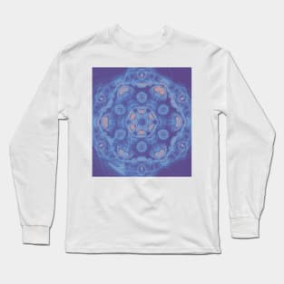 Ultra-violet kaleidoscope mandala with fractal texture Long Sleeve T-Shirt